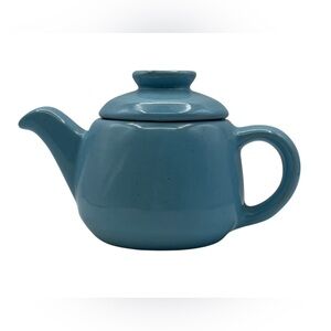 Vintage Frankoma Pottery 6J 2 Cup Teapot Robins Egg Sky Blue Glaze Light Speckle